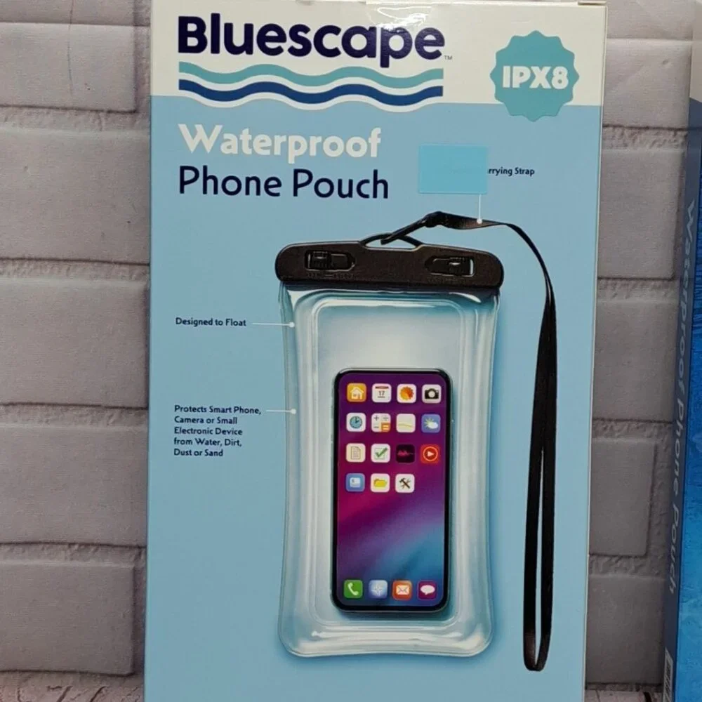 (2 pack) Bluescape Universal Waterproof Phone Pouch; Black & Clear‎